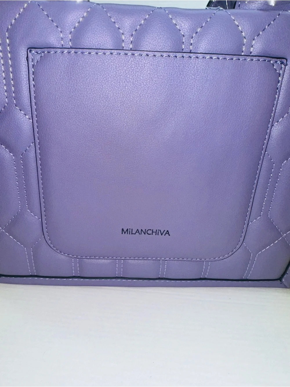 Milanchiva Purple Quilted Satchel Handbag with Pouch – New
